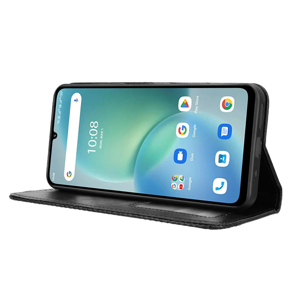 For Umidigi G100x 4G / Umidigi G100x 5G / Umidigi Note 100x 4G / Umidigi Note 100x 5G / Umidigi G9x 4G Leather Case Wallet Stand Retro Texture Phone Cover - Black - 7