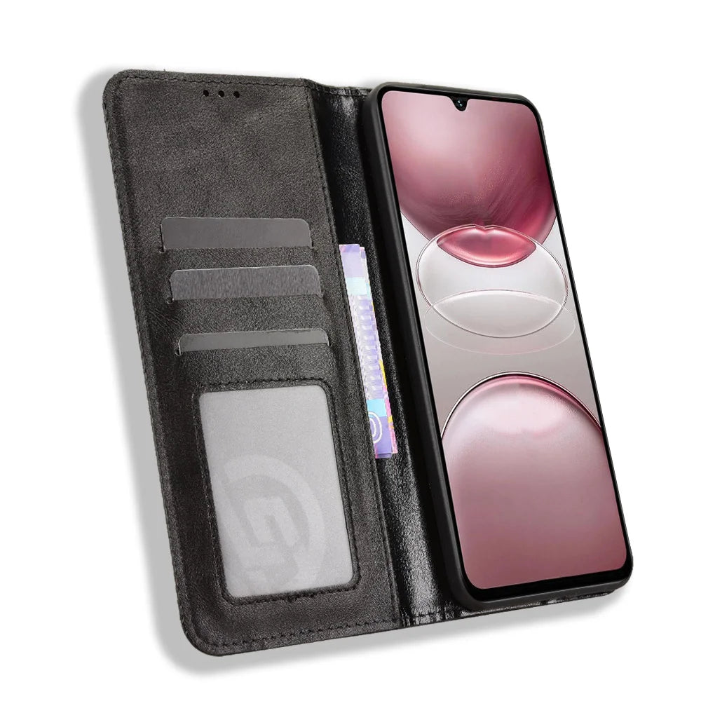 For Umidigi G100 5G / Umidigi G100 Pro 4G Leather Case Wallet Stand Retro Texture Phone Cover - Black - 6