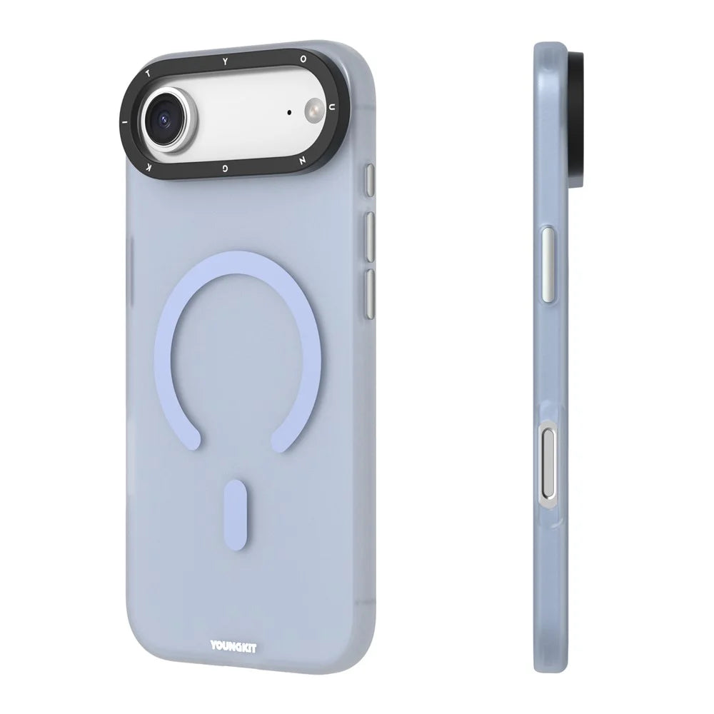 YOUNGKIT For iPhone Air Matte Case Compatible with MagSafe PET TPU Phone Cover - Baby Blue - 3