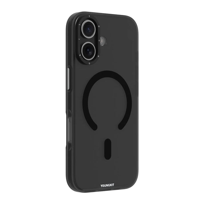 YOUNGKIT For iPhone 17 Matte Case Compatible with MagSafe PET TPU Phone Cover - Transparent Black - 1