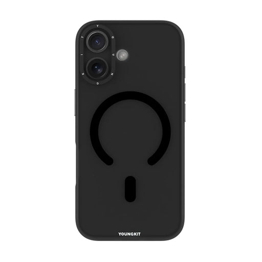 YOUNGKIT For iPhone 17 Matte Case Compatible with MagSafe PET TPU Phone Cover - Transparent Black - 2