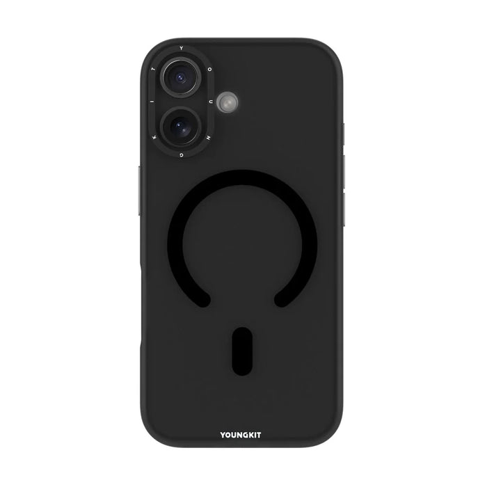 YOUNGKIT For iPhone 17 Matte Case Compatible with MagSafe PET TPU Phone Cover - Transparent Black - 2