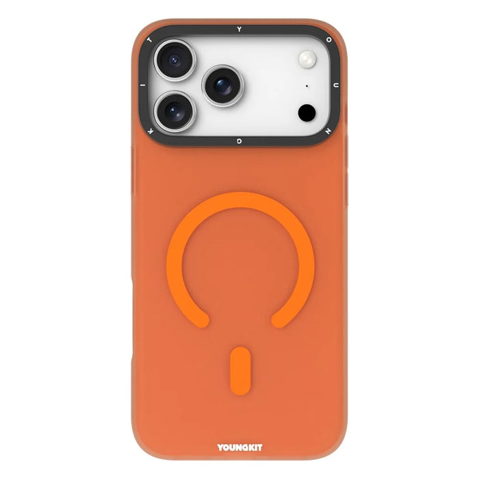 YOUNGKIT For iPhone 17 Pro Matte Case Compatible with MagSafe PET TPU Phone Cover - Orange - 2