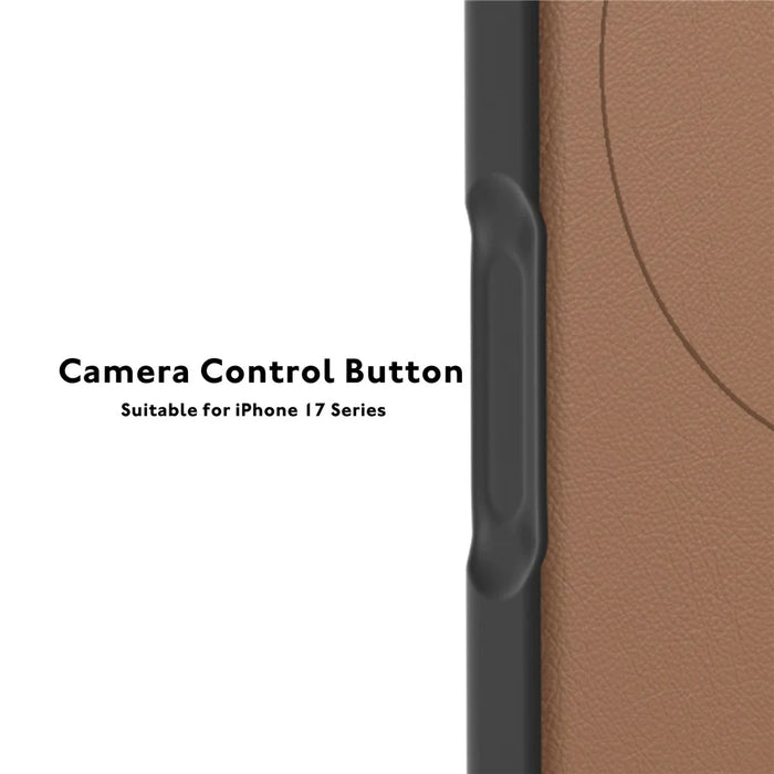 YOUNGKIT For iPhone 17 Pro Case Compatible with MagSafe PU Leather + PC Phone Cover - Bronze - 7