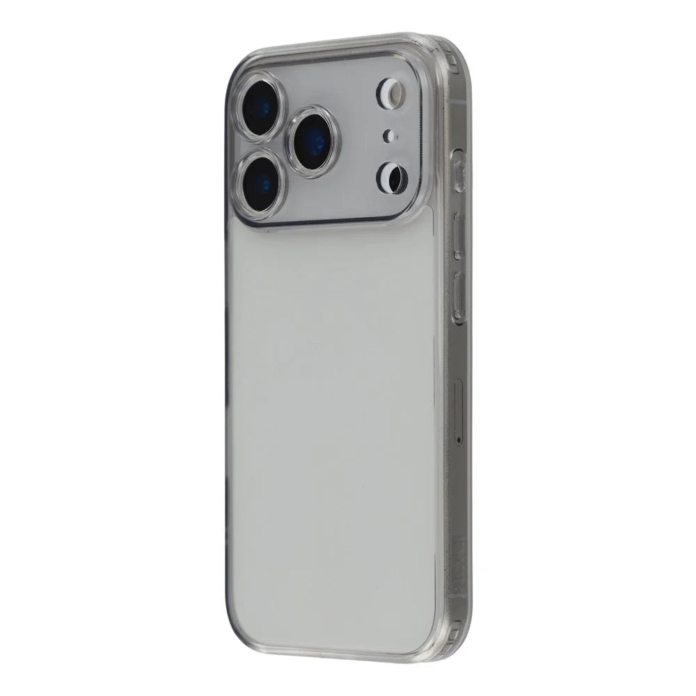 X-LEVEL For iPhone 17 Pro Case Precise Cutout Matte Tempered Glass + TPU Phone Cover - Transparent Black - 4