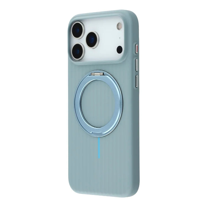 KIGC For iPhone 17 Pro Magnetic Case with Rotating Kickstand Hard PC Phone Back Cover - Blue - 4