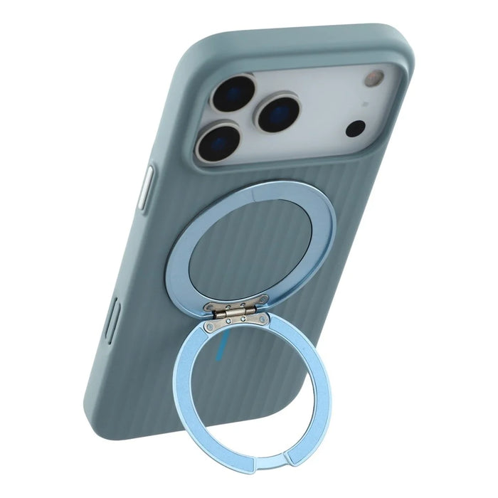 KIGC For iPhone 17 Pro Max Magnetic Case with Rotating Kickstand Hard PC Phone Back Cover - Blue - 5