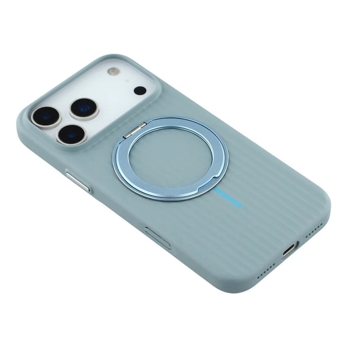 KIGC For iPhone 17 Pro Max Magnetic Case with Rotating Kickstand Hard PC Phone Back Cover - Blue - 7