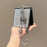 For Samsung Galaxy Z Flip7 5G Case Glitter Rhinestone TPU PC Phone Cover with Butterfly Wrist Strap - Silver - 4