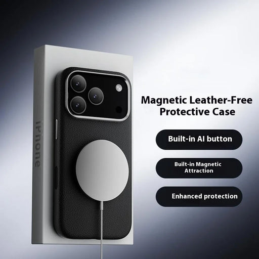 X-LEVEL For iPhone 17 Pro Case Compatible with MagSafe PU Leather Hard PC Phone Cover - Black - 2