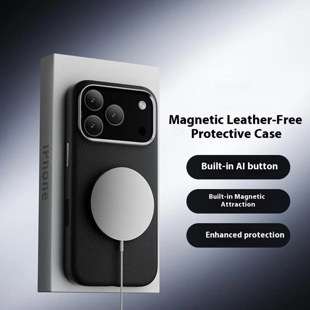 X-LEVEL For iPhone 17 Pro Max Case Compatible with MagSafe PU Leather Hard PC Phone Cover - Black - 2