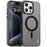 IMAK For iPhone 15 Pro Max Case Compatible with MagSafe Candy Color Anti Drop TPU + PET Back Cover - Black - 1