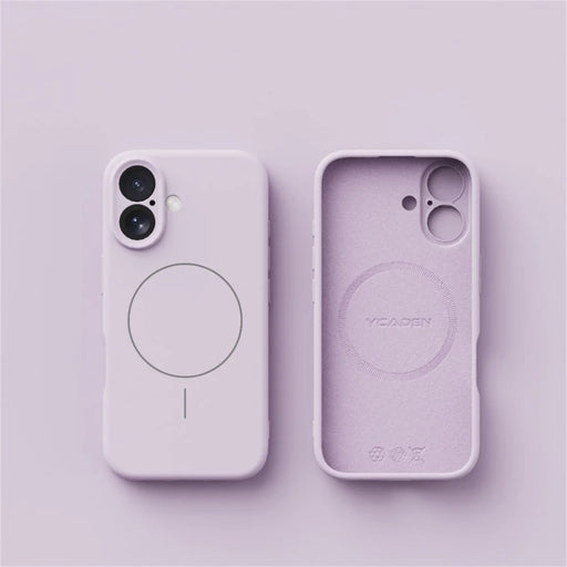 YCADEN For iPhone 16 Case Compatible with MagSafe Precise Cutouts TPU Phone Back Cover - Morandi Purple - 2