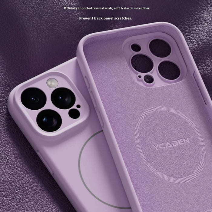 YCADEN For iPhone 16 Pro Max Case Compatible with MagSafe Precise Cutouts TPU Phone Back Cover - Morandi Purple - 4