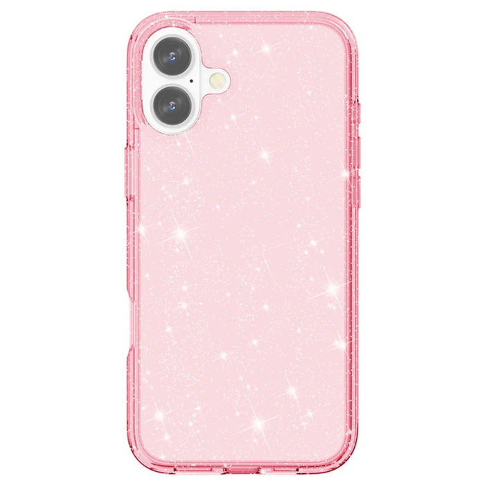 AMORUS For iPhone 17 Case Soft TPU Hard PC Back Shockproof Phone Cover - Glitter Pink - 3