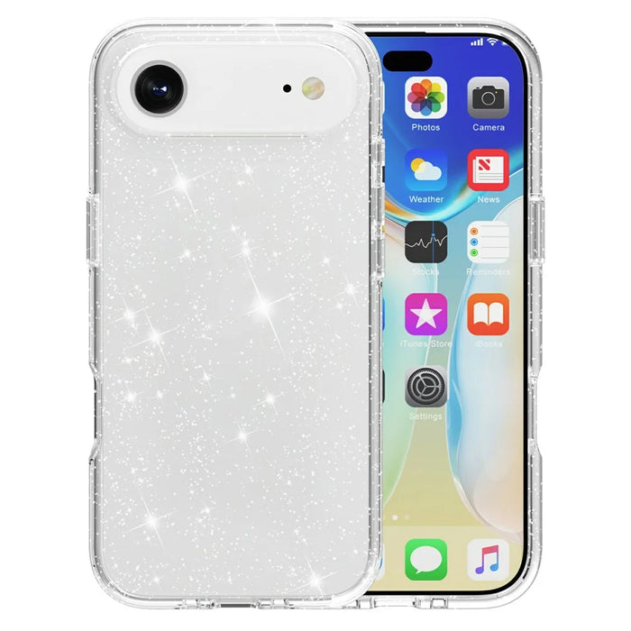 AMORUS For iPhone Air Case Soft TPU Hard PC Back Shockproof Phone Cover - Glitter White - 1