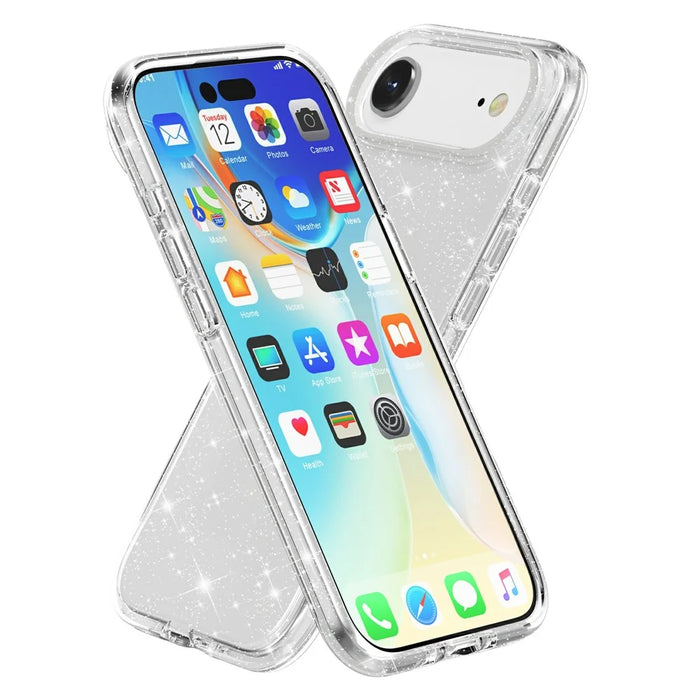 AMORUS For iPhone Air Case Soft TPU Hard PC Back Shockproof Phone Cover - Glitter White - 3
