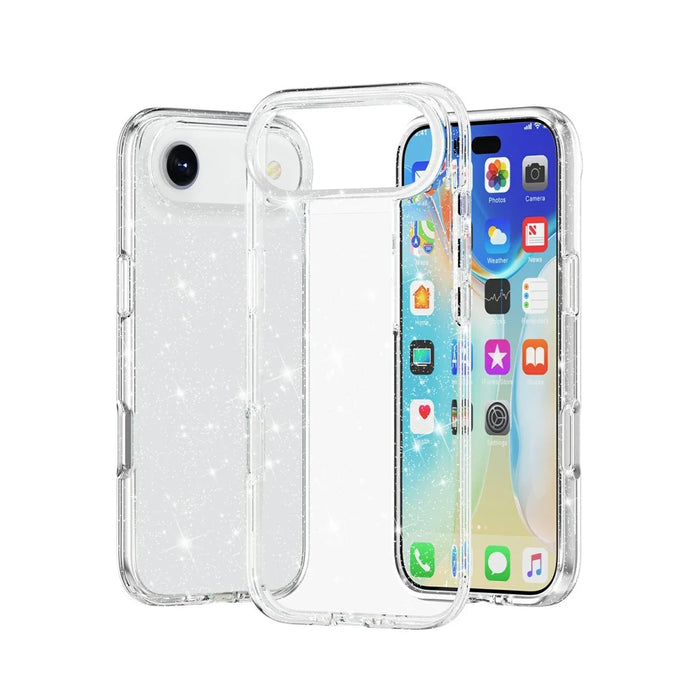 AMORUS For iPhone Air Case Soft TPU Hard PC Back Shockproof Phone Cover - Glitter White - 5