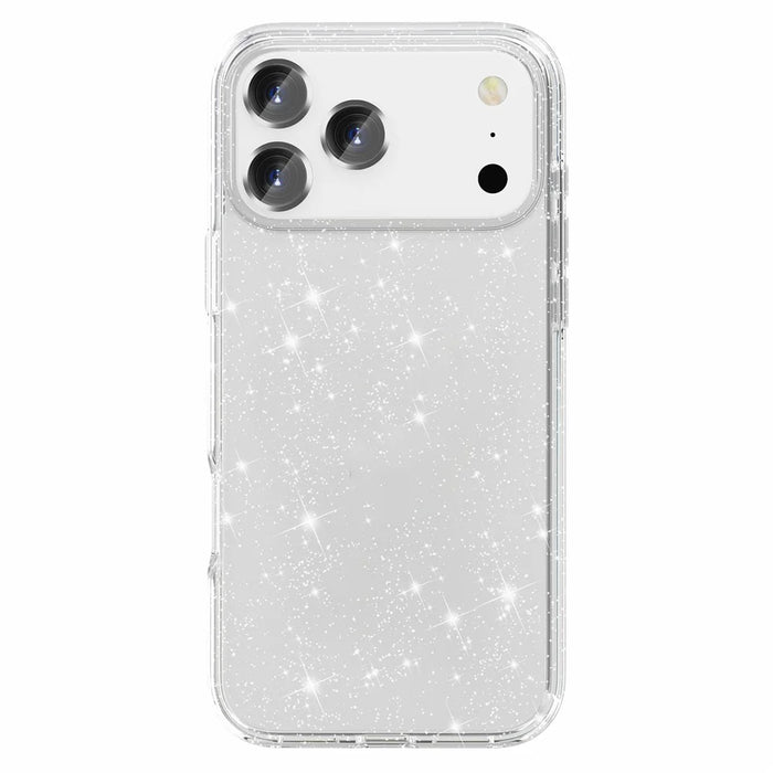 AMORUS For iPhone 17 Pro Case Soft TPU Hard PC Back Shockproof Phone Cover - Glitter White - 3