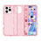 AMORUS For iPhone 16 Pro Max Case Soft TPU Hard PC Back Shockproof Phone Cover - Glitter Pink - 4