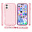 AMORUS For iPhone 16 Case Soft TPU Hard PC Back Shockproof Phone Cover - Glitter Pink - 6