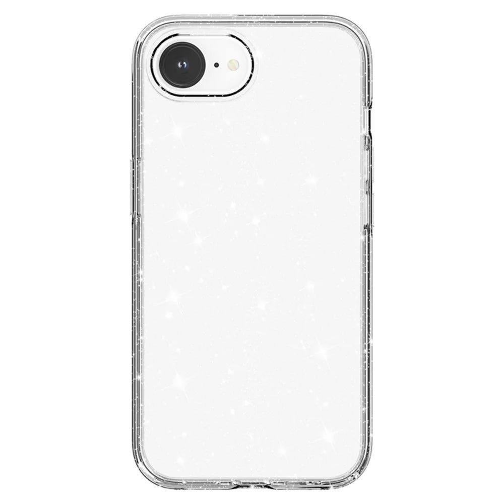 AMORUS For iPhone 17e / 16e Case Soft TPU Hard PC Back Shockproof Phone Cover - Glitter White - 4