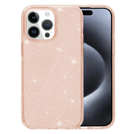 AMORUS For iPhone 15 Pro Max Case Soft TPU Hard PC Back Shockproof Phone Cover - Glitter Gold - 1