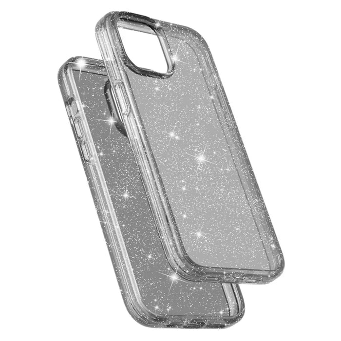 AMORUS For iPhone 15 Case Soft TPU Hard PC Back Shockproof Phone Cover - Glitter Black - 3