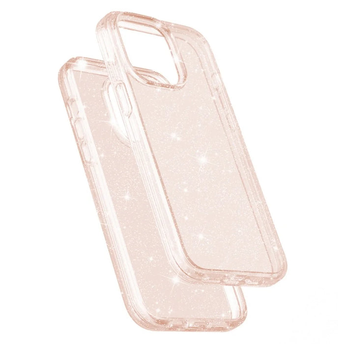 AMORUS For iPhone 14 Pro Max Case Soft TPU Hard PC Back Shockproof Phone Cover - Glitter Gold - 3
