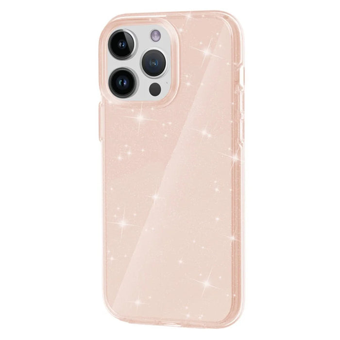 AMORUS For iPhone 14 Pro Max Case Soft TPU Hard PC Back Shockproof Phone Cover - Glitter Gold - 4