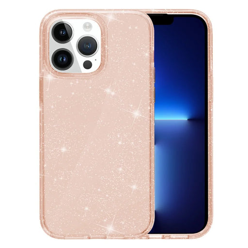 AMORUS For iPhone 13 Pro Case Soft TPU Hard PC Back Shockproof Phone Cover - Glitter Gold - 1