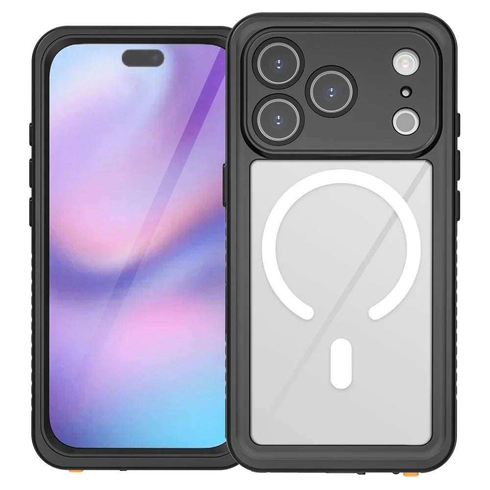 REDPEPPER FS / FM Series For iPhone 17 Pro Clear Case Compatible with MagSafe PC TPU PET IP68 Waterproof Phone Cover - 2
