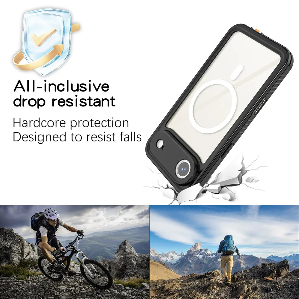 REDPEPPER FS / FM Series For iPhone Air Clear Case Compatible with MagSafe PC TPU PET IP68 Waterproof Phone Cover - 5