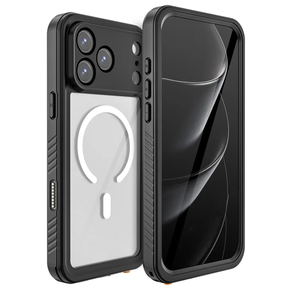 REDPEPPER FS / FM Series For iPhone 17 Pro Max Clear Case Compatible with MagSafe PC TPU PET IP68 Waterproof Phone Cover - 1