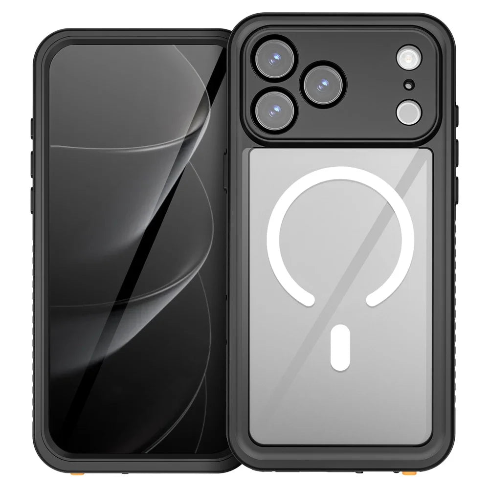 REDPEPPER FS / FM Series For iPhone 17 Pro Max Clear Case Compatible with MagSafe PC TPU PET IP68 Waterproof Phone Cover - 2