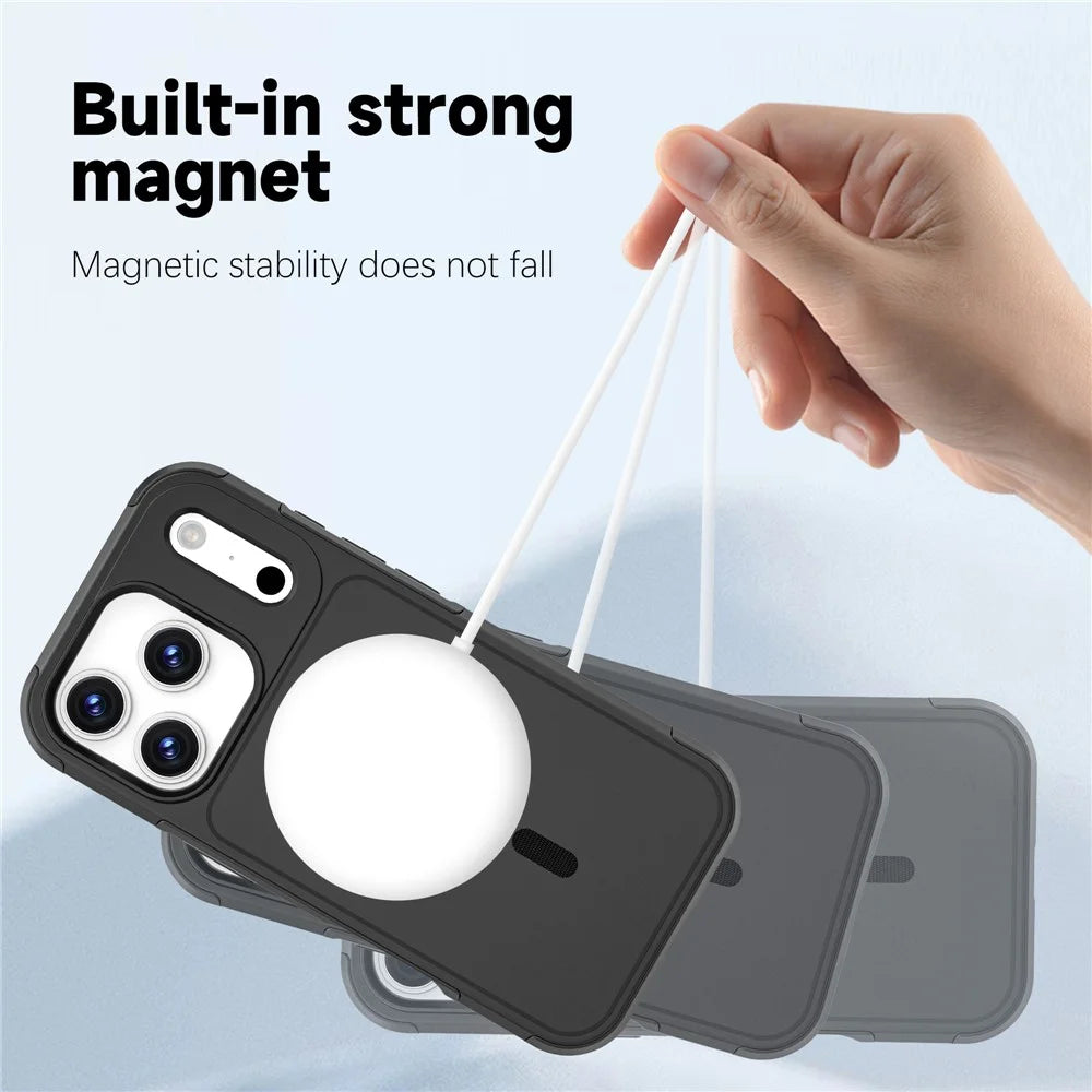 For iPhone 17 Pro Case Compatible with MagSafe PC + TPU Anti-drop Phone Cover - 5