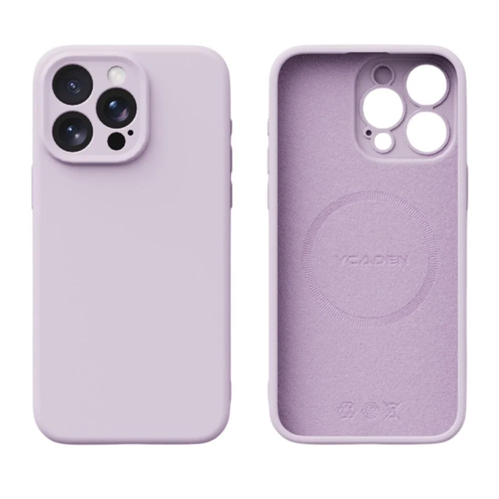 YCADEN For iPhone 15 Pro Max Case Compatible with MagSafe Precise Cutouts TPU Phone Back Cover - Morandi Purple - 1