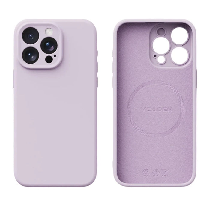 YCADEN For iPhone 15 Pro Max Case Compatible with MagSafe Precise Cutouts TPU Phone Back Cover - Morandi Purple - 1