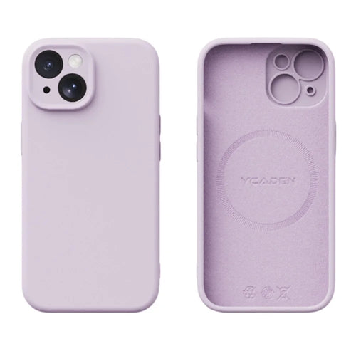 YCADEN For iPhone 15 Case Compatible with MagSafe Precise Cutouts TPU Phone Back Cover - Morandi Purple - 1