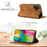 LC.IMEEKE For iPhone 17 Case Wallet Microfiber Leather Phone Cover - Brown - 6