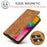 LC.IMEEKE For iPhone 17 Case Wallet Microfiber Leather Phone Cover - Brown - 7