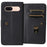 For Google Pixel 8a Leather Case with 10 Card Holder Phone Cover Stand - Black - 4
