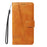 For Samsung Galaxy S25 Edge Wallet Case T-Shape Lines Leather Phone Cover Stand - Brown - 6