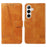 For Samsung Galaxy S24 / Galaxy S25 Wallet Case T-Shape Lines Leather Phone Cover Stand - Brown - 1