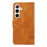 For Samsung Galaxy S24 / Galaxy S25 Wallet Case T-Shape Lines Leather Phone Cover Stand - Brown - 7