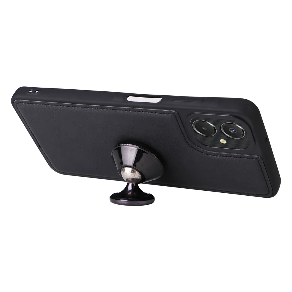 For Samsung Galaxy A06 5G / Galaxy A06 4G Case 2 in 1 Detachable Magnetic Leather Wallet Mobile Cover with Strap - Black - 7