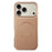 For iPhone 17 Pro Max Magnetic Case Electroplating Edge PU + TPU + PC Phone Cover - Desert Gold - 2