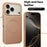 For iPhone 17 Pro Max Magnetic Case Electroplating Edge PU + TPU + PC Phone Cover - Desert Gold - 4