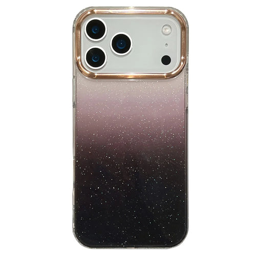 For iPhone 17 Pro Max Case Dual Color Gradient Electroplated Protective TPU Phone Cover - Black Pink - 1