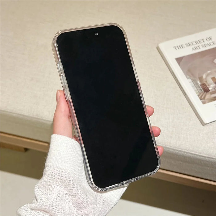 For iPhone 17 Pro Max Case Dual Color Gradient Electroplated Protective TPU Phone Cover - Black Pink - 5